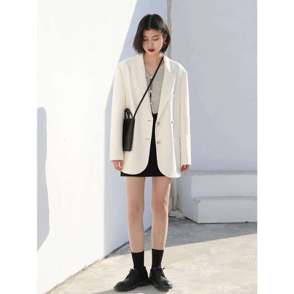 CHIC VEN Women's Blazer Korean Casual Solid Long Sleeve Coats All-Match Office Lady Elegant Fashion Clothing Spring Autumn 2023