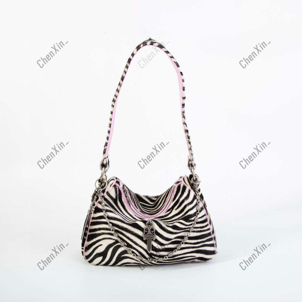 Charm bags Designer Chrome bag Luxury tote bag Autumn Winter New Zebra Chicken Nugget Niche High-end Sword Black and White Texture Women's Single Shoulder Underarm Bag