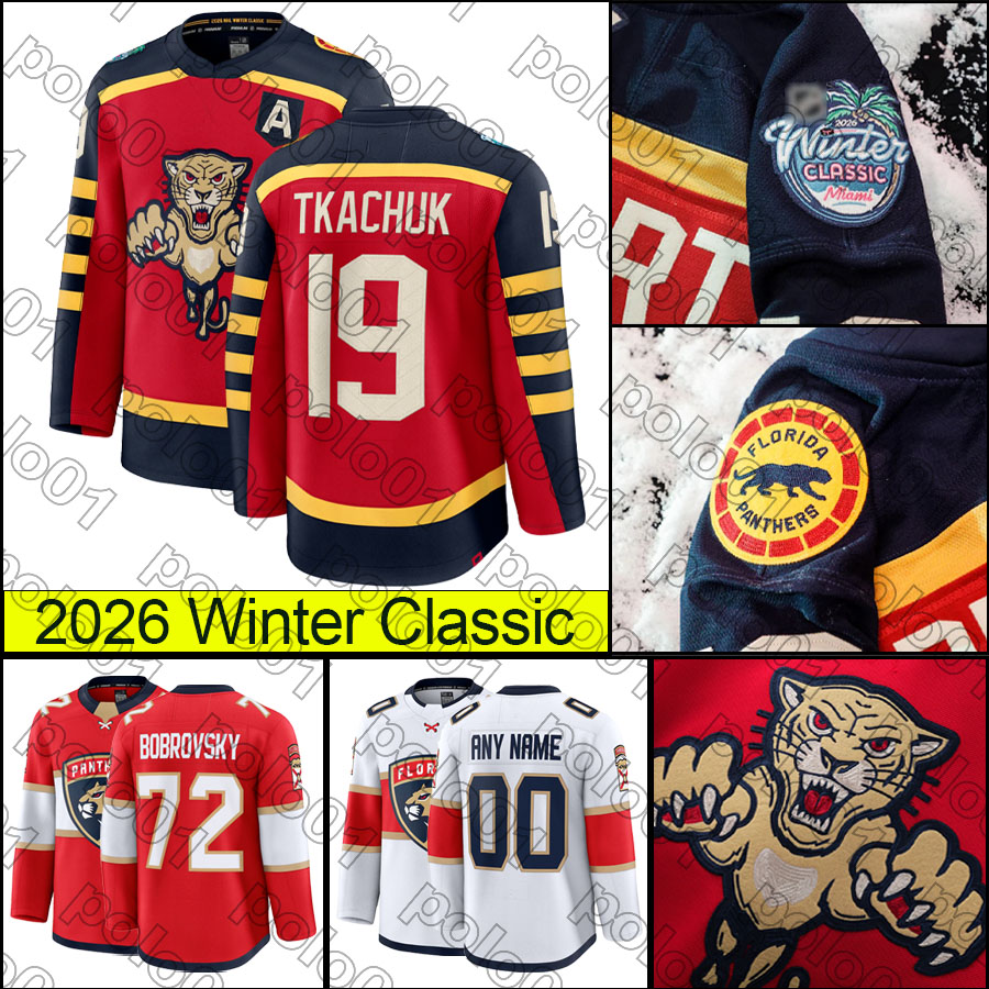 2026 Winter Classic Florida Sergei Bobrovsky hockey jersey Matthew Tkachuk Aleksander Barkov Brad Marchand Sam Reinhart Seth Jones Sam Bennett Pantherss jerseys