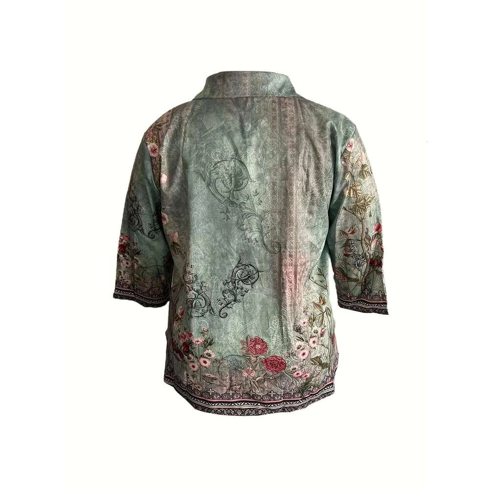 Plus Size Elegant Loose Fashion Casual Woman Shirt Temperament Long Sleeve Blouse Holiday Weekend Top