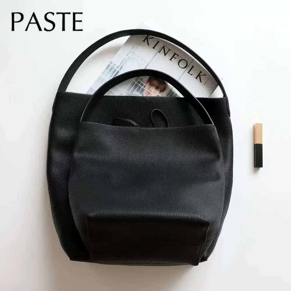 Designer Bag 100% Soft Shoulder Female Big Natural Real Cow Women Leather Handbags Bucket Ladies Tote Hand Bags Grey