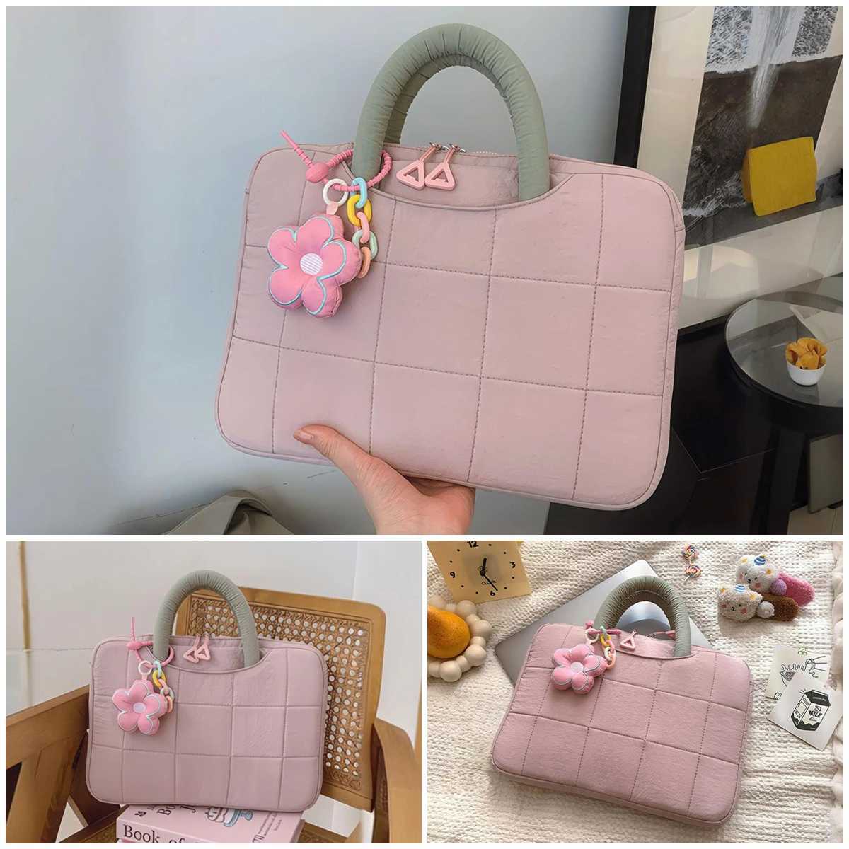 New Lightweight Puffy Laptop Sleeve 14in 16in Commuter Laptop Briefcase Notebook Sleeve Notebook Case Portable Handbag for WomenT251125