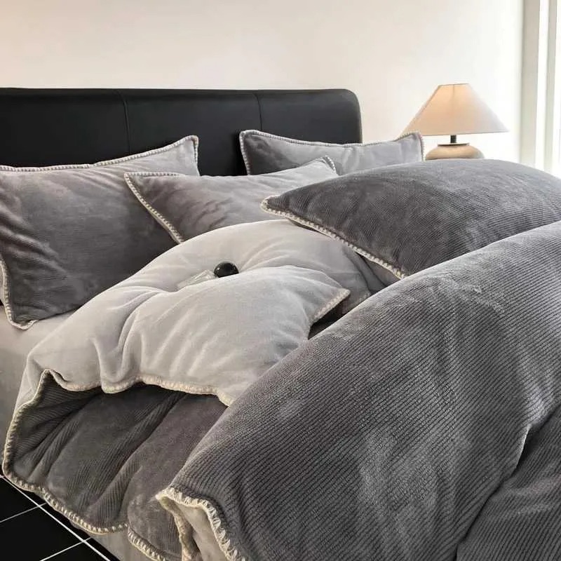 100% cotton Soft Bedding Set Stripe Printing Duvet Cover with Pillow Case Bedclothes Bedspread Pillowcases Comforter Sets TBG3 250317