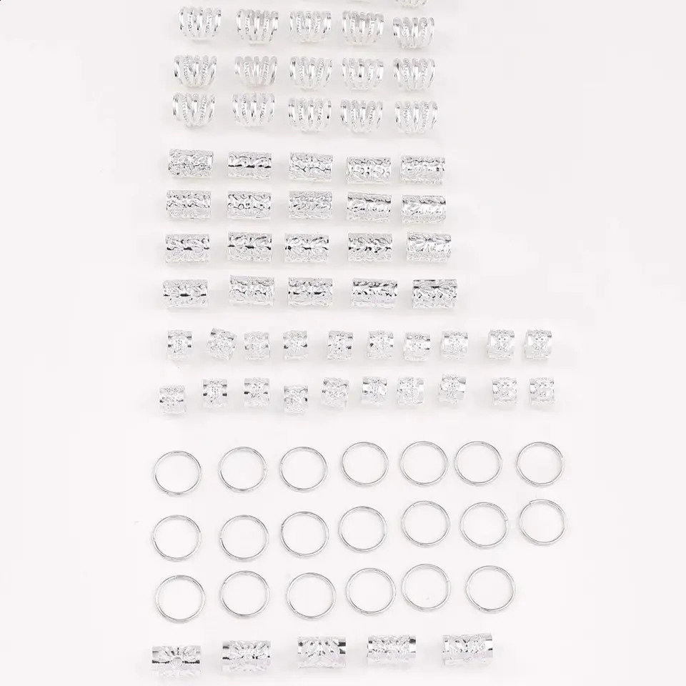 85 pieces of hollow hair ring accessories Dreadlocks pearl braided clip Dread Locks metal cuff decoration 250417