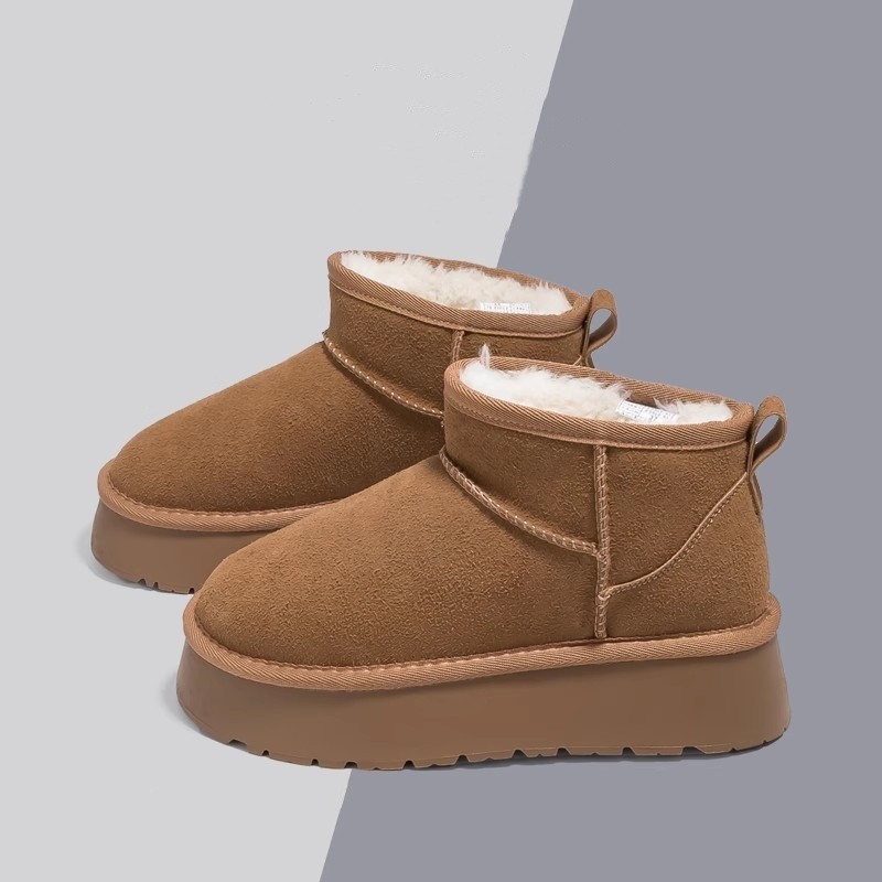 Free Shipping Designer Casual Shoes Winter new high top thick soled big toe snow boots with plush warm shoes Slimming Long-lasting