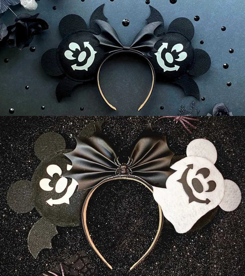 Disney Halloween Ear Headband Childrens Role Play Bat Skull Hair Band Girls Ghost Hair Accessories Womens Holiday Party Hair X250425