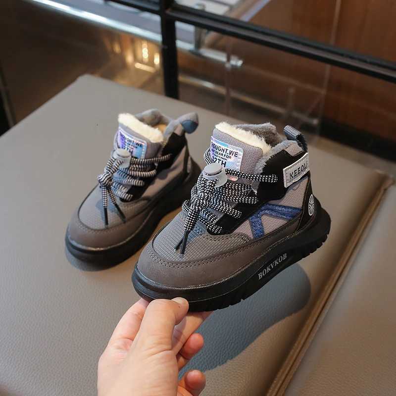 2024 Winter New Children Casual Shoes for Girls Boys Fashion Korean Style Soft Bottom Anti-slippery Versatile Chic Ankle Shoes C260130