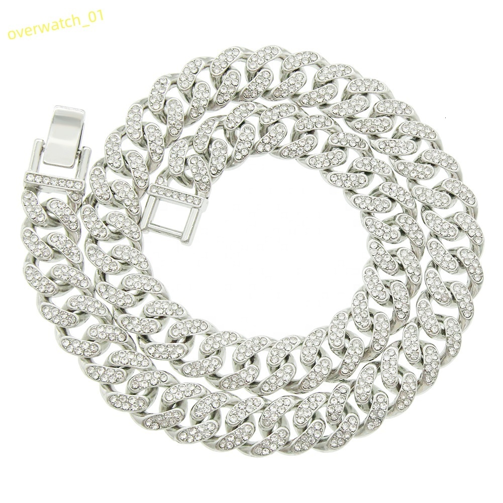 Cadena Cubana Hombre Moissanite Hip Hop Jewelry Gold Silver Cuban Chain Men Necklace Cuban Link Chain