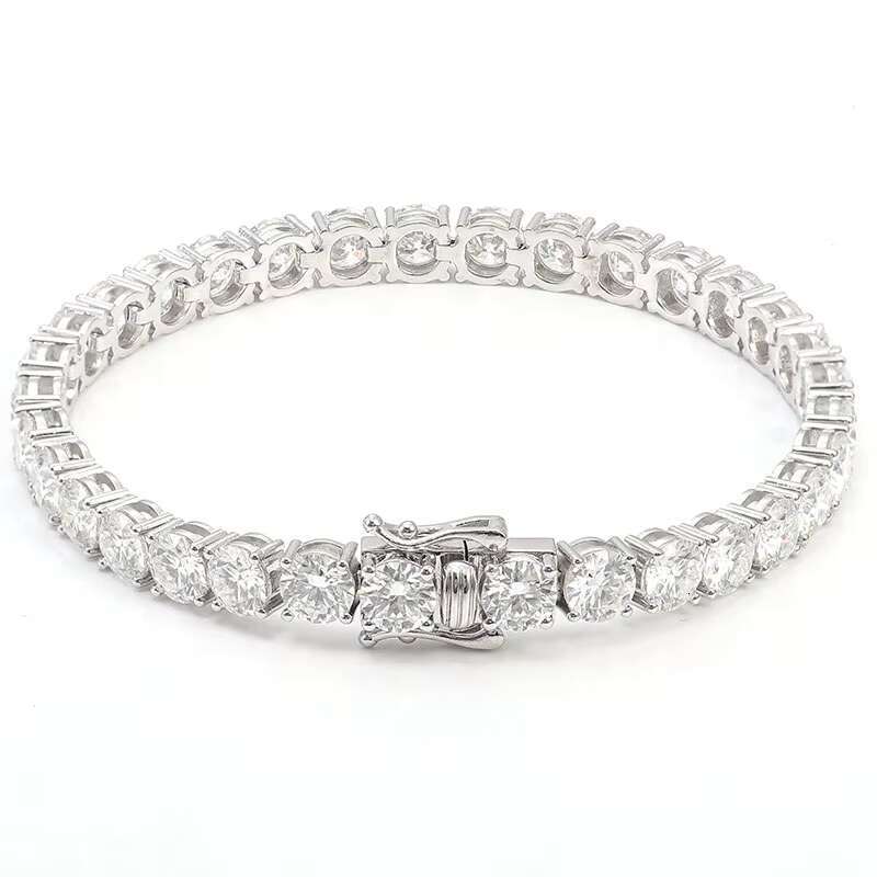 Hot Sale 10K 14K 18K Gold Tennis Chain 5mm 6-9 Inches Iced Out Tennis Bracelet Moissanite Diamond Hiphop Tennis Chain