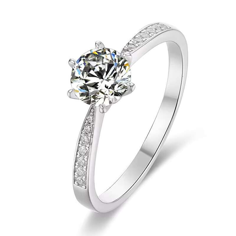 AISMI Wholesale Premium 3.0 Ct Womens Engagement Ring Custom-made S925 Silver Platinum Plated With Round Moissanite Diamond
