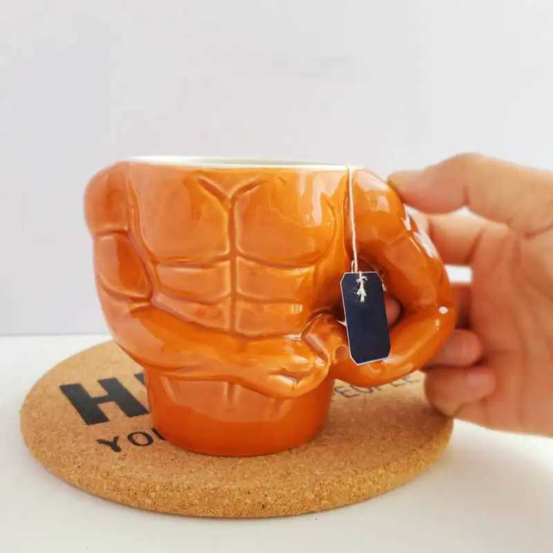 Creative Colorful Super Muscle Ceramics Mugs coffee mug Milk Tea office Cups Drinkware the Best birthday Gift for Friends Y251125