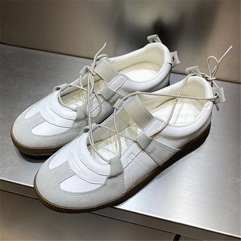 Genuine Leather Women's Sneakers Chunky Heel Elastic Band Designer Casual Trainers Fashion All Match Runway Shoes Female