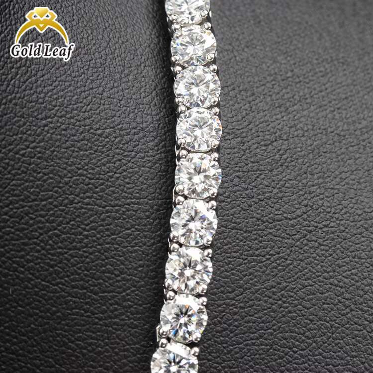 GRA Trendy Hiphop Tennis Chain Bracelet 925 Silver Sting Necklace Gold Plated 3mm 5A+ Moissanite Cubic Tennis Chains