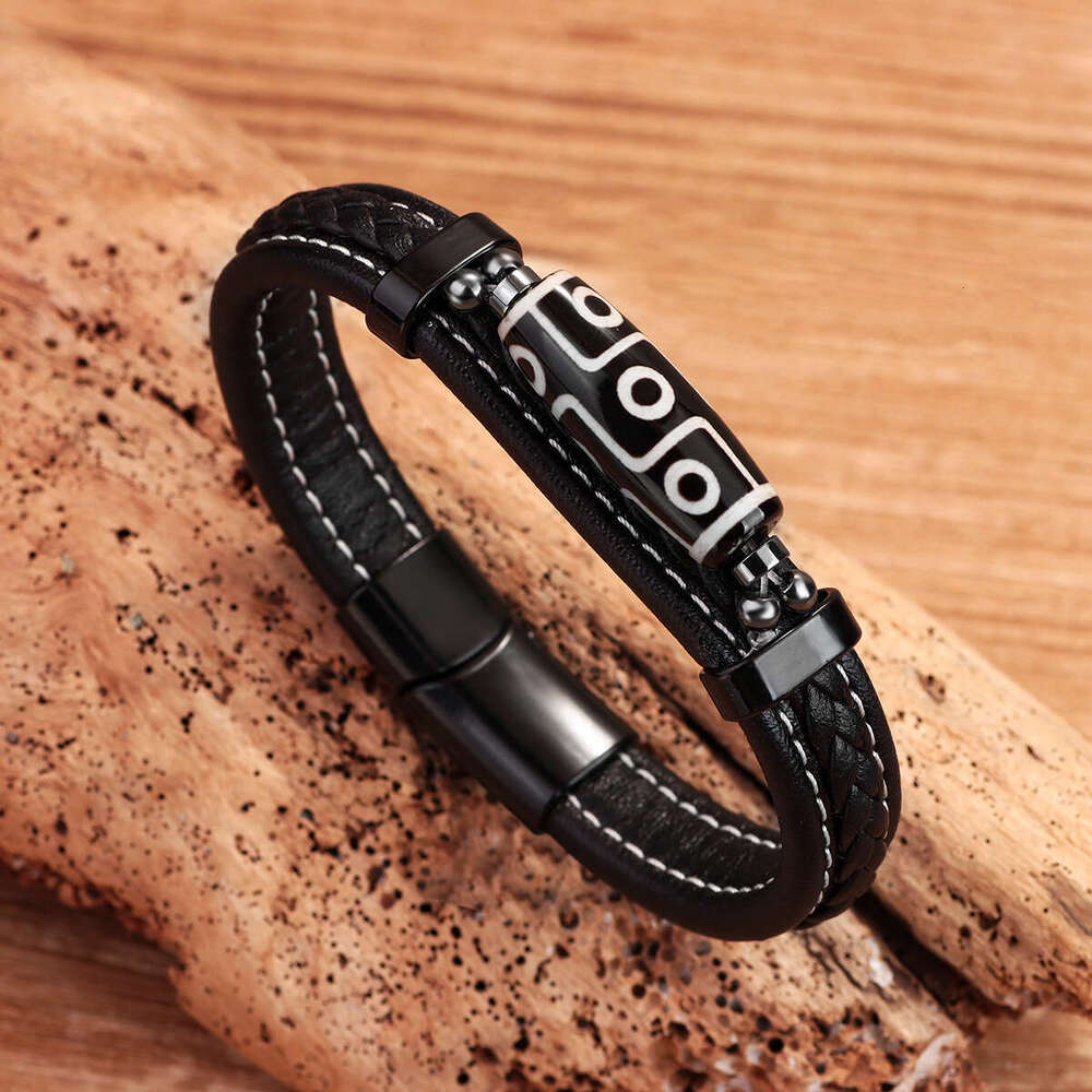National Style Fashion Men's Hand woven Tianzhu Tibetan Leather Bracelet