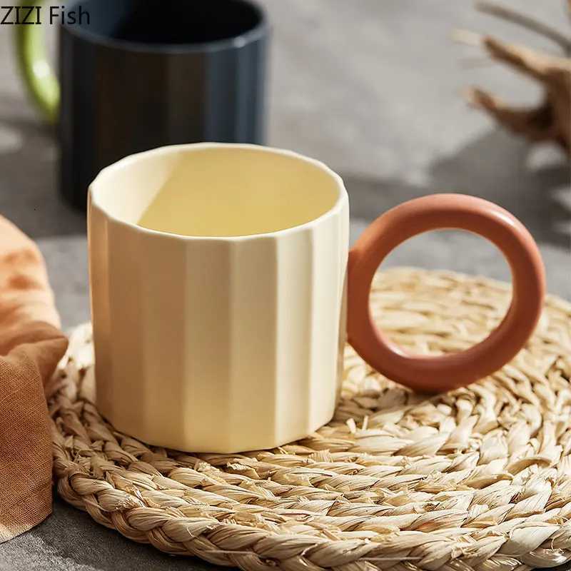 260ml Large Capacity Ceramic Mug Office Water Cup Tea Cup Afternoon Tea Coffee Cup Nordic Household Juice Milk Drinking Set Y251125
