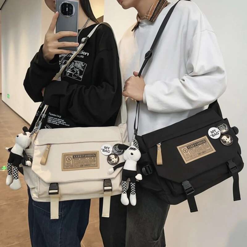 Designer Bag Flip Cover Crossbody Messenger Bag Solid Color Minimalist Style Single Wide Adjustable Shoulder Strap Square Horizontal Portable