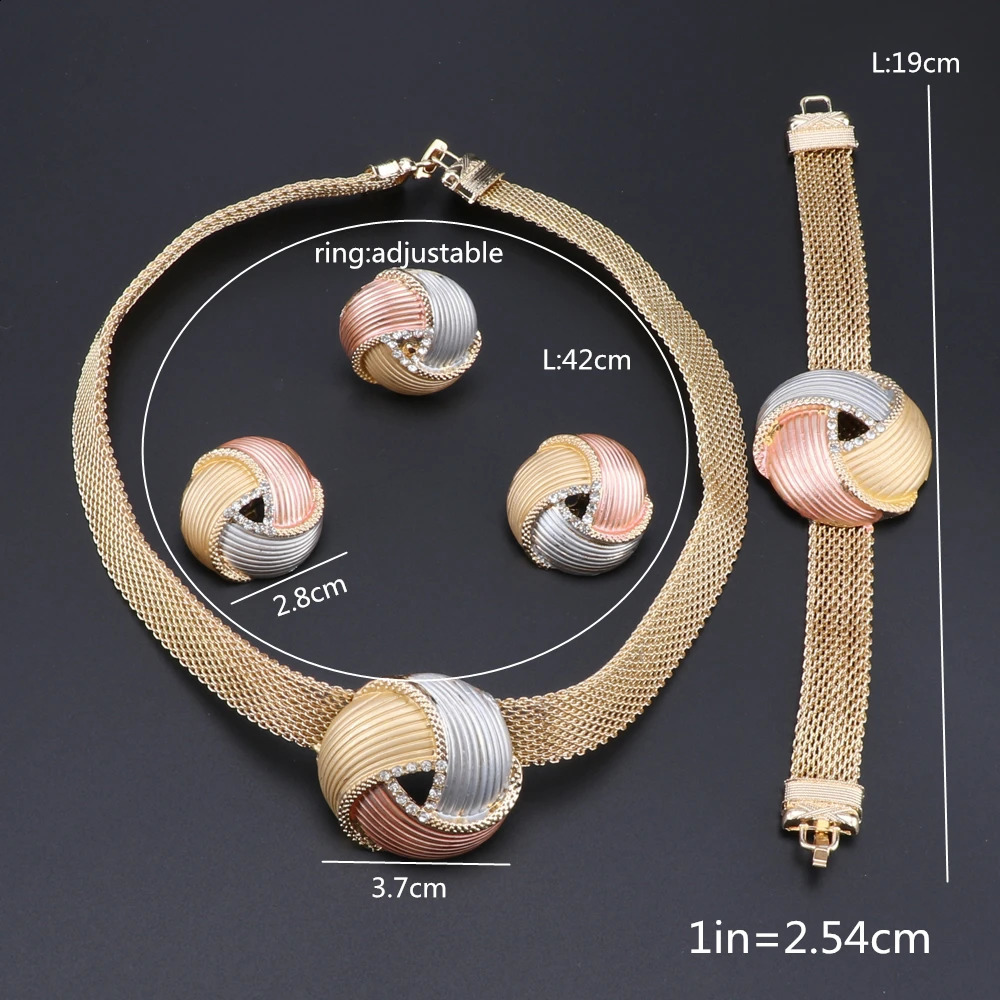 Exquisite Dubai Silver Color Necklace Earrings Set Wedding Accessories Jewelry Set African Women Costume Jewelry Set 250417