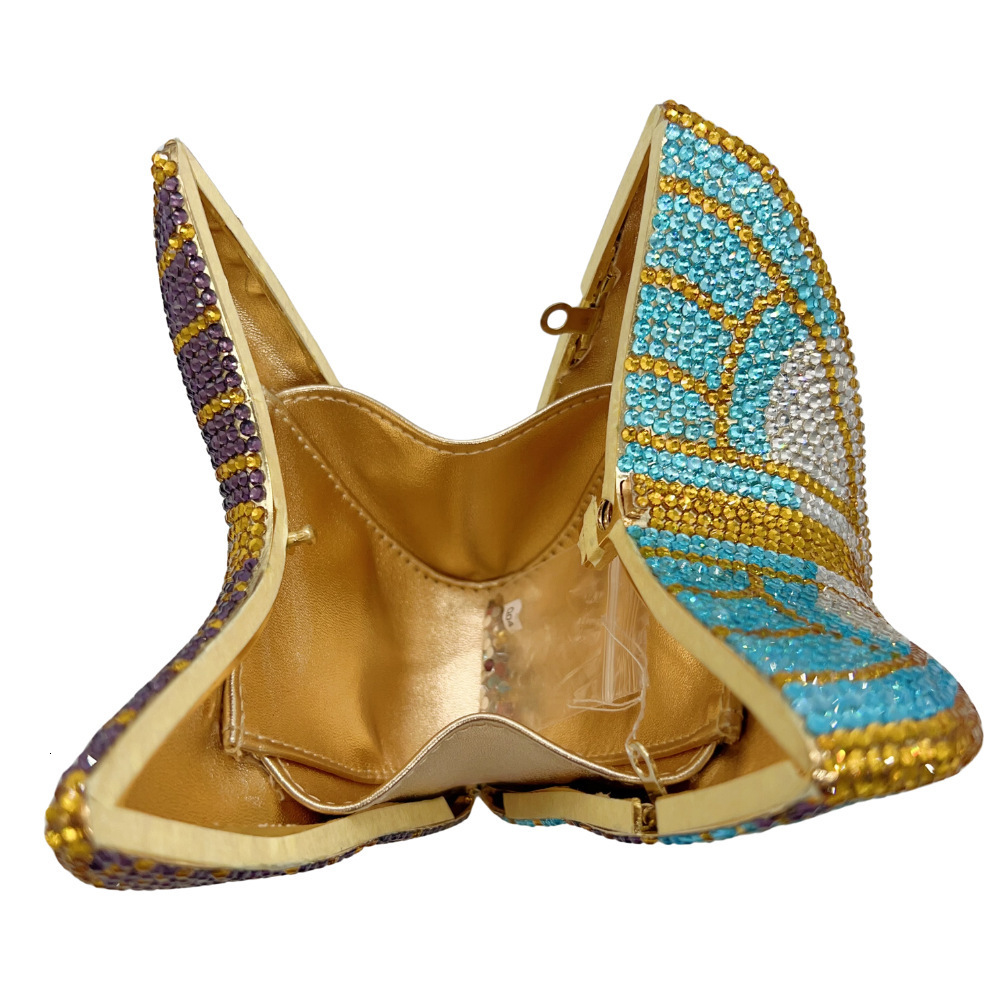 Boutique De FGG Novelty Butterfly Rhinestone Clutch Purse Handmade Women Crystal Clutch Evening Bags Party Prom Minaudiere Bag 250903