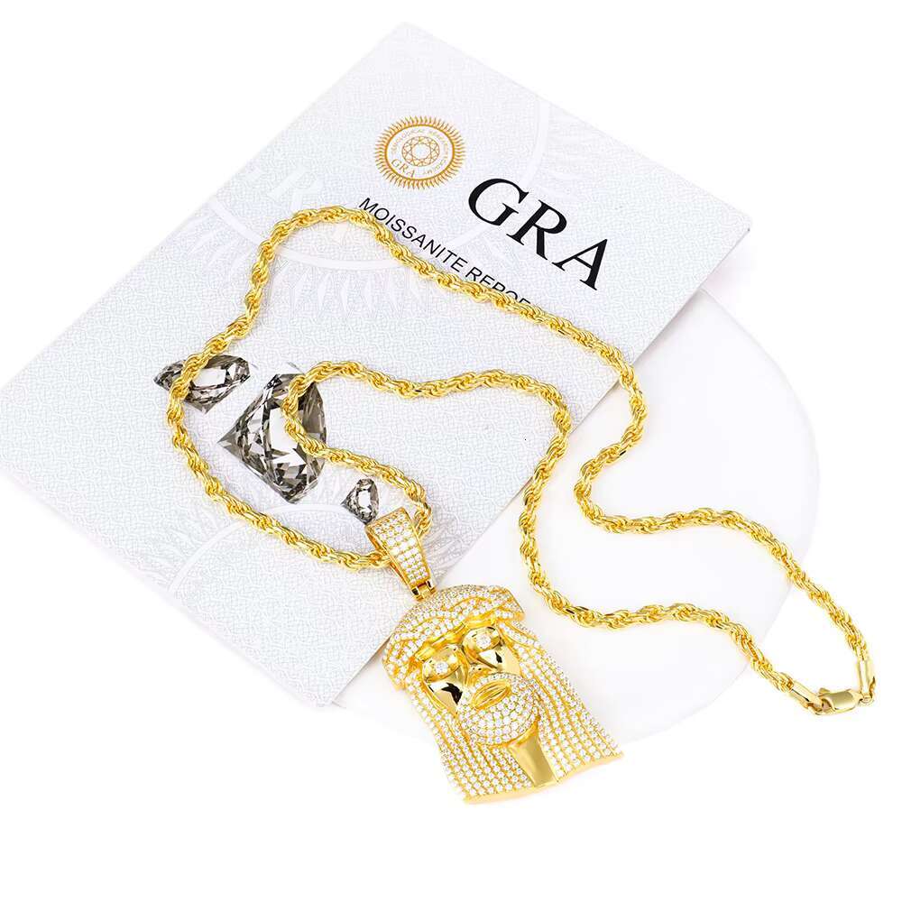 Bulk Wholesale Men Iced Out Vvs Gra Mossanite Diamond Jewelry 925 Silver Hip Hop Chain Necklace Jesus Piece Moissanite Pendant