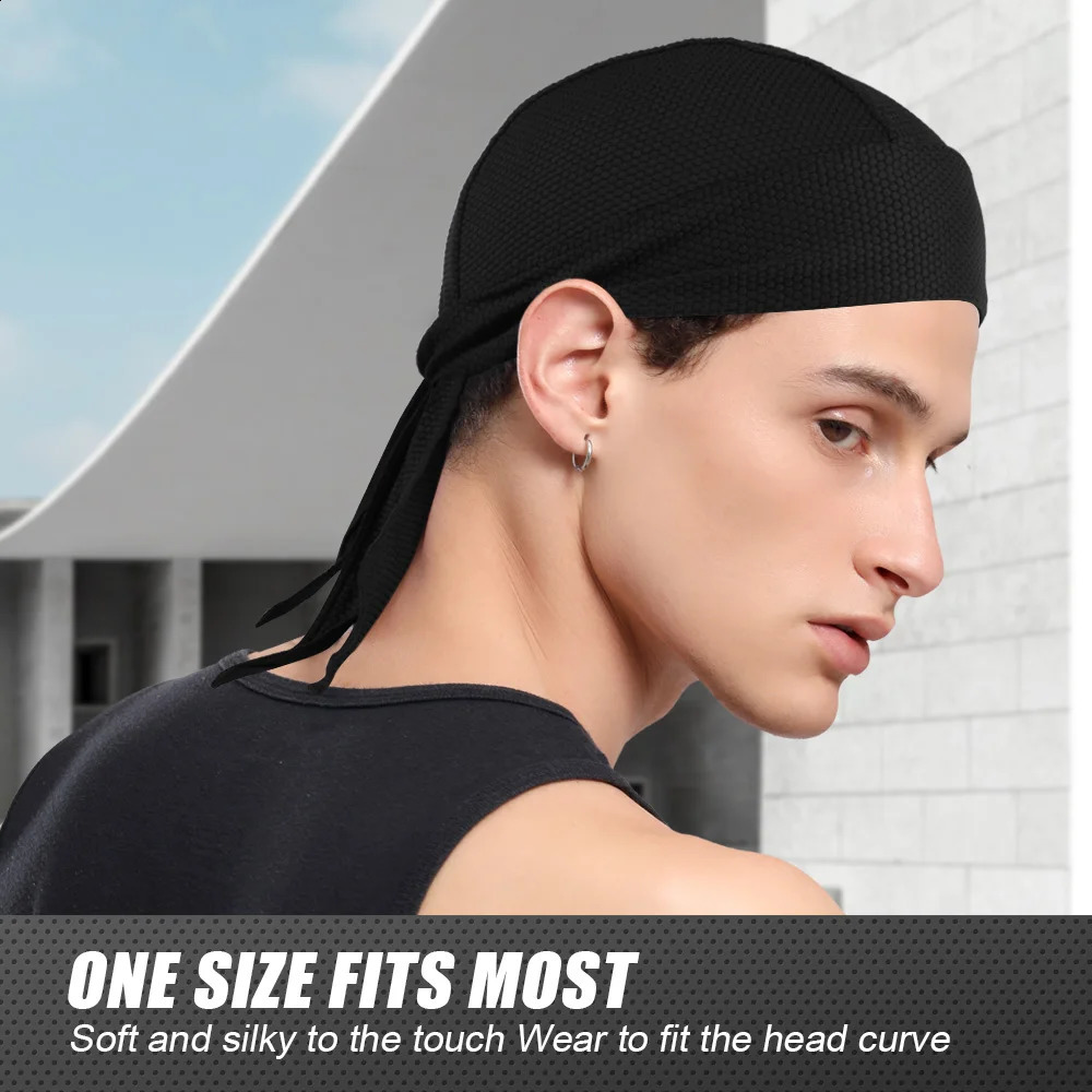 2PCS quick drying Bandana breathable Beanies hat sweat weed control sun protection pirate hat outdoor sports elastic headwear 250423