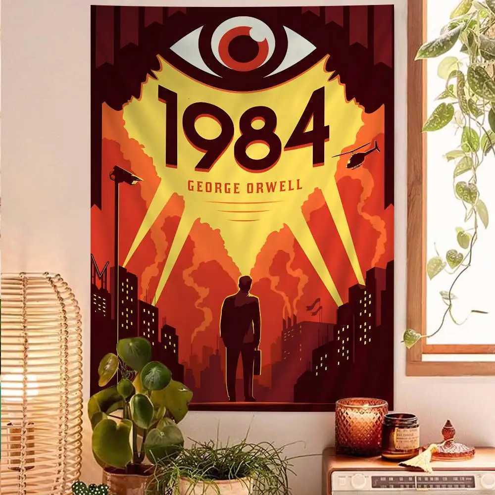 1984 George Orwell Movie Cartoon Tapestry Home Decoration hippie bohemian decoration divination Home DecorM251125
