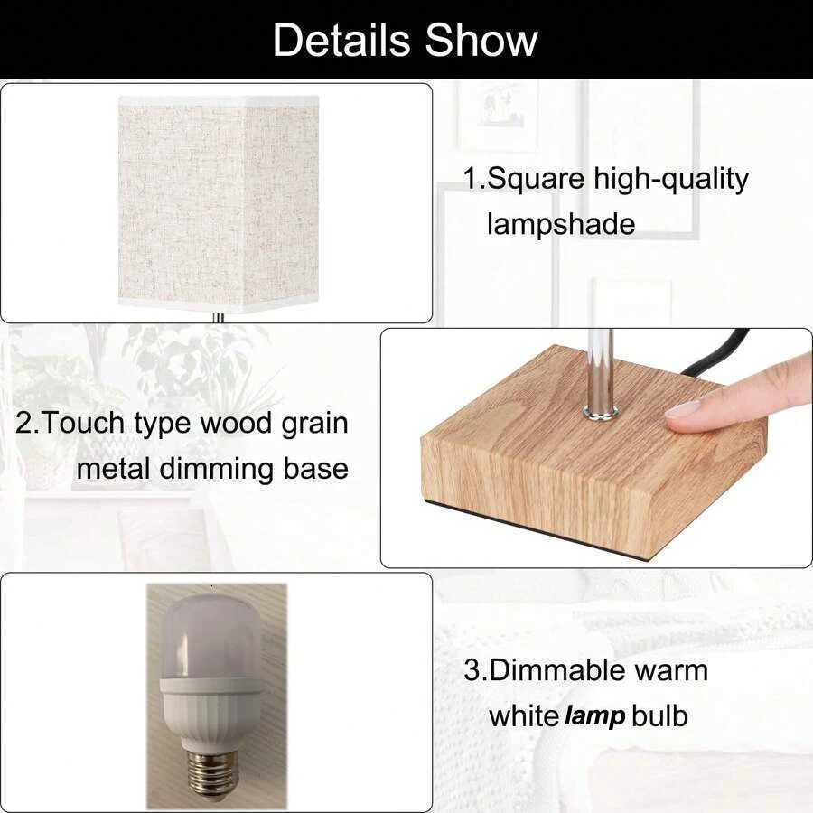 Led Desk Lamp Bedside Lamps Touch Dimmable Table Lamp with Usb and Type C Port Quick Charging Reading Light Eye ProtectionM251125