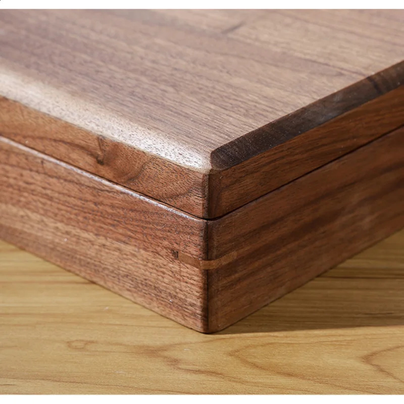 Black Walnut Solid Wood Jewelry Box Ring Jewelry Diamond Ring Necklace Box Elegant Desktop Storage Solution Jewelry Packaging 250424