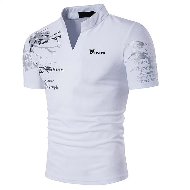 Mens polo shirt golf shirt graphic print V-neck outdoor short sleeved printed sportswear fashionable streetwear er 250422