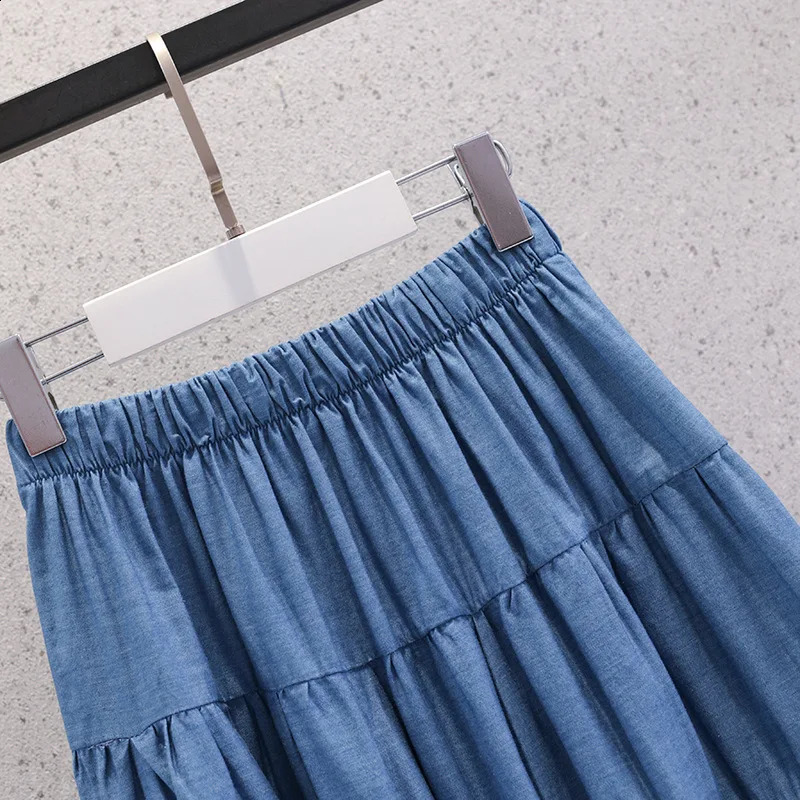 Retro Spring A-LINE Elastic Waist Girls Denim Shorts Layered Tight Clothes Childrens Clothing 250424
