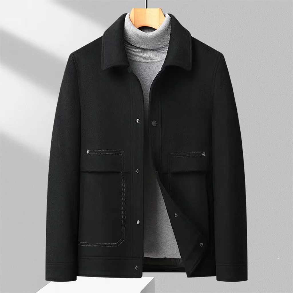 024 Autumn/Winter New Short Double sided Woolen Coat Jacket Detachable Down Inner Lining Mens Korean Edition Casual TopT251125