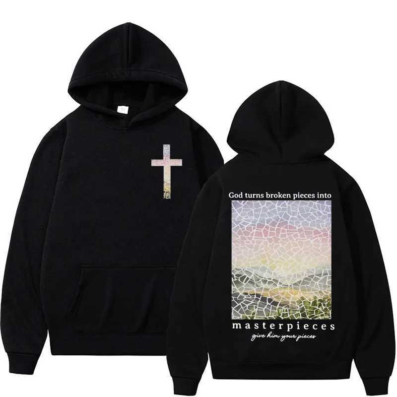 Harajuku Aesthetics Christian Jesus Church Hoodie Bible Verse God Loves You Hoodie Mens Retro Sportswear Street Dress Y2K M250425