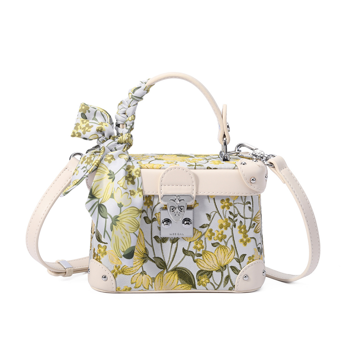2025 New Floral Embroidery Box Bag for Women Chinese Style Luxury Designer Bag One-shoulder Crossbody Handbag