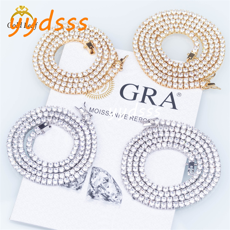 High-End Sterling Silver Custom Tennis Chain VVS Moissanite Pendants Necklace Luxury Jewelry