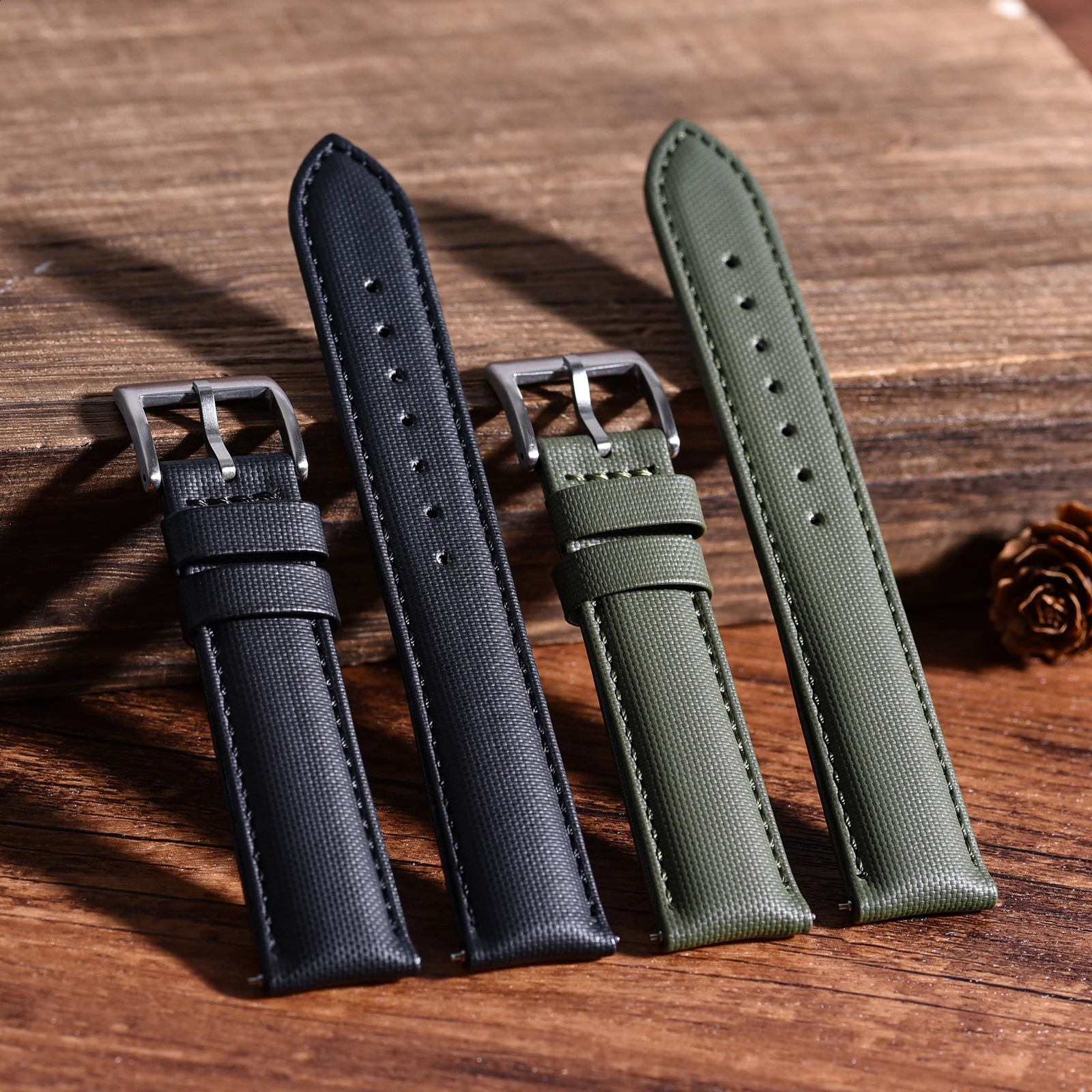 Style Two-Sided n Quality Sailcloth Watch Strap 20mm 22mm Quick Release Waterproof Leather Wristband Smart Watch Bands 250425