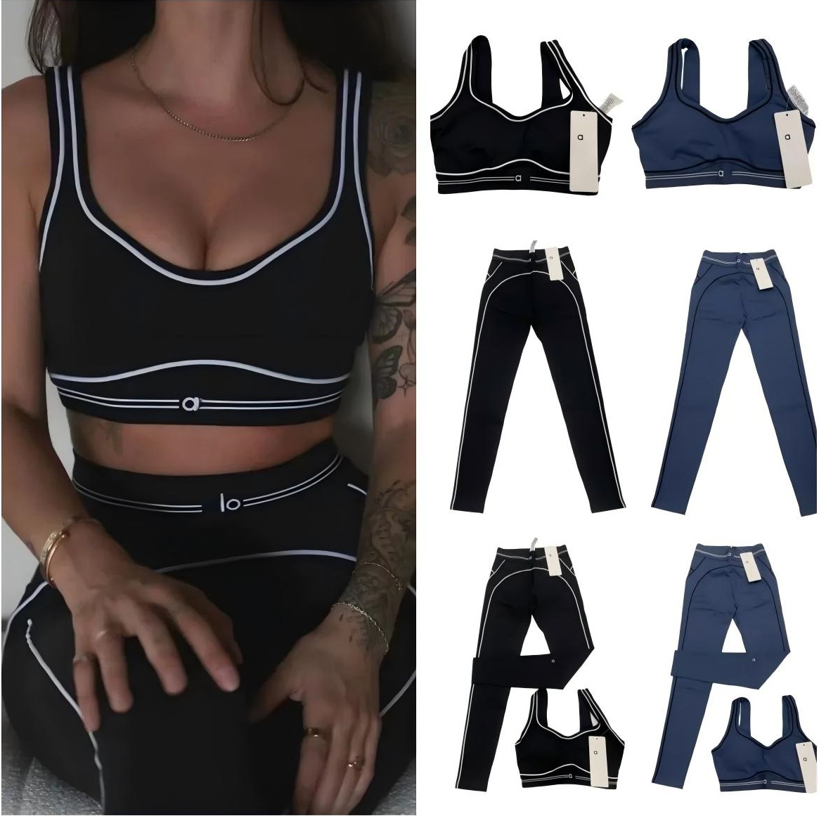 2025 NEW 10A Designer Breathable Bra leggings Alonessity Set Women Soft Elastic Pants Socks Outfits Sports Pants Fitness Wear Set Women clothe Shorts Sports Bra