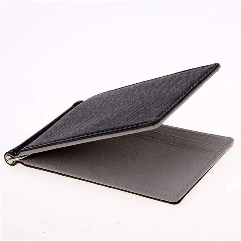 New Solid Color Small Short Skin Wallets PU Leather Money Clips Sollid Thin Wallet Men Purses 4 Colors