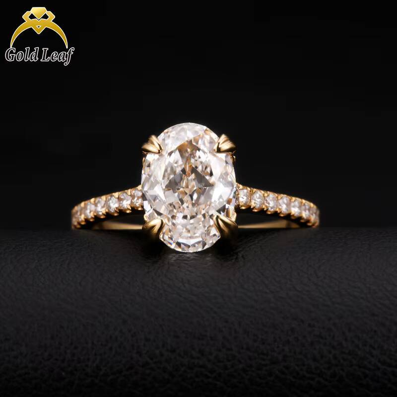 Goldleaf Custom Jewelry 18K Gold LGl Oval Cut VVS Lab Grown Diamond Engagement Ring Luxury Woman Diamond Ring Gold Wedding Ring