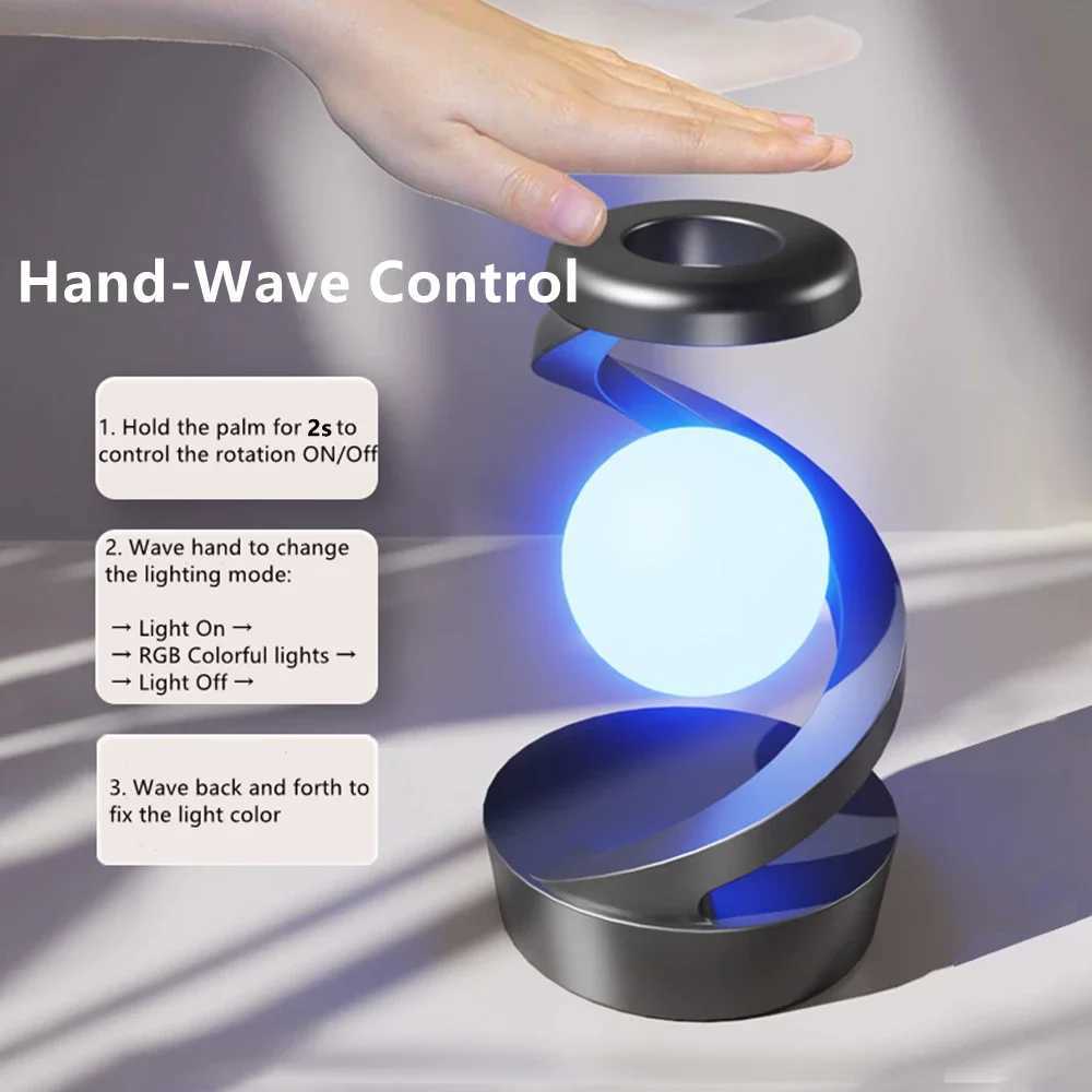 Creative Table Lamp Rotating Floating lamp 15W Wireless Charger Mobile Phone Wireless Charger RGB Atmosphere Night Light C251125