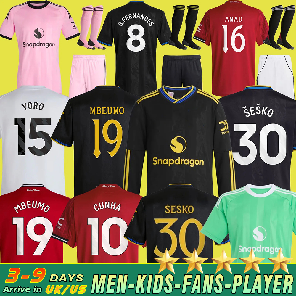 25 26 DE LIGT HOJLUND MAINOO MOUNT soccer jerseys Pre match Stone Roses MARTINEZ CASEMIRO B. FERNANDES 25 26 kit kids sets YORO DORGU Mount AMAD CUNHA999 football shirts
