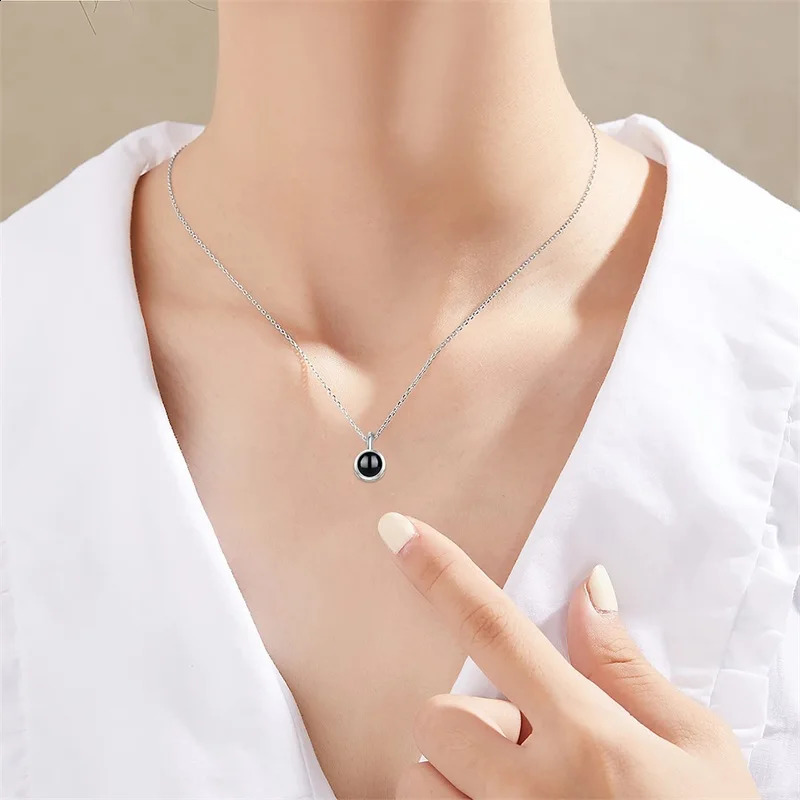 Custom Po Necklace Projection Necklace with Picture I Love You 100 Languages Personalized Necklace Jewelry Gifts for Women 250425