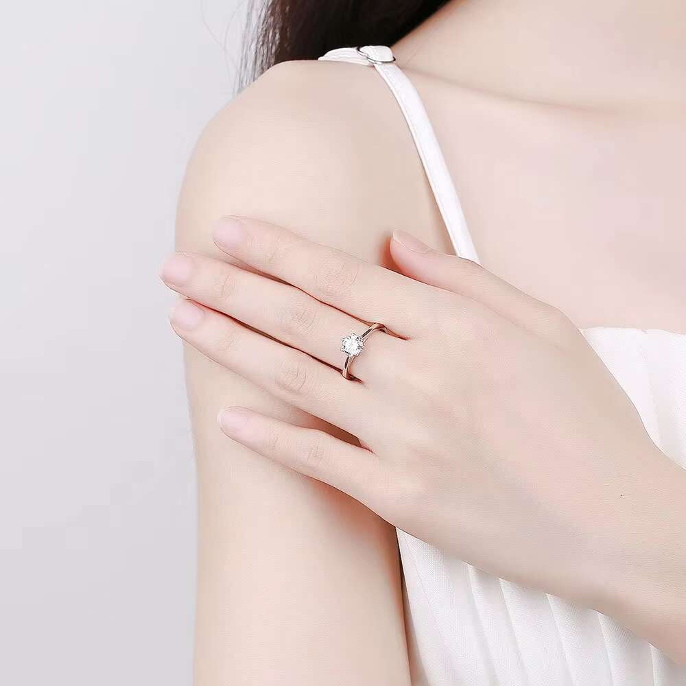 2024 Popular Adjustable Rings Sterling Silver 925 Jewellery Flower Bud Design Moissanite Engagement Ring for Women