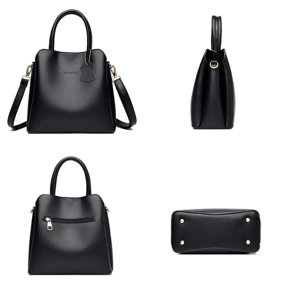 Soft Leather Handbags Designer Female Croosbody Bags For Women Casual Solid Color Tote Handbag Sac A Main 2024