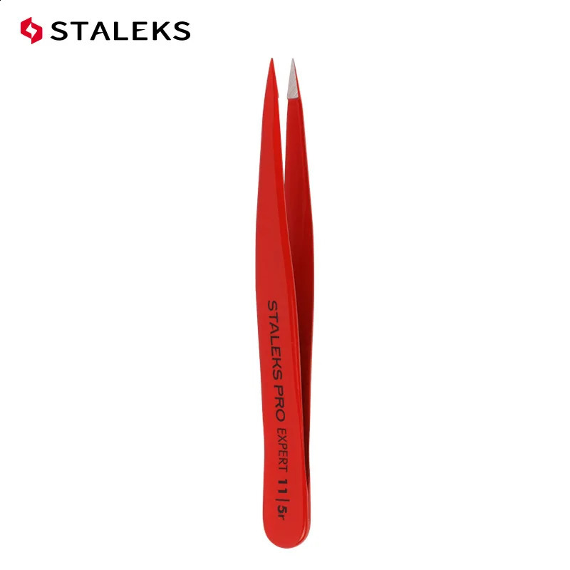 STALEKS Eyebrow Tweezers Professional Stainless Steel Beard Clips Hair Removal Tweezer Eyelash Extension Makeup Tools TE-11-5 250422