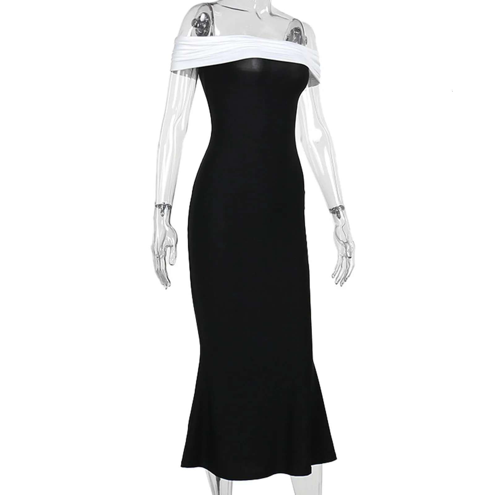 Dongdumaoyi Elegant Dress Women Bandage Slash Neck Y K Chic Tassel Sleeveless Skinny Stretch Summer Trend Slim Maxi Bodycons