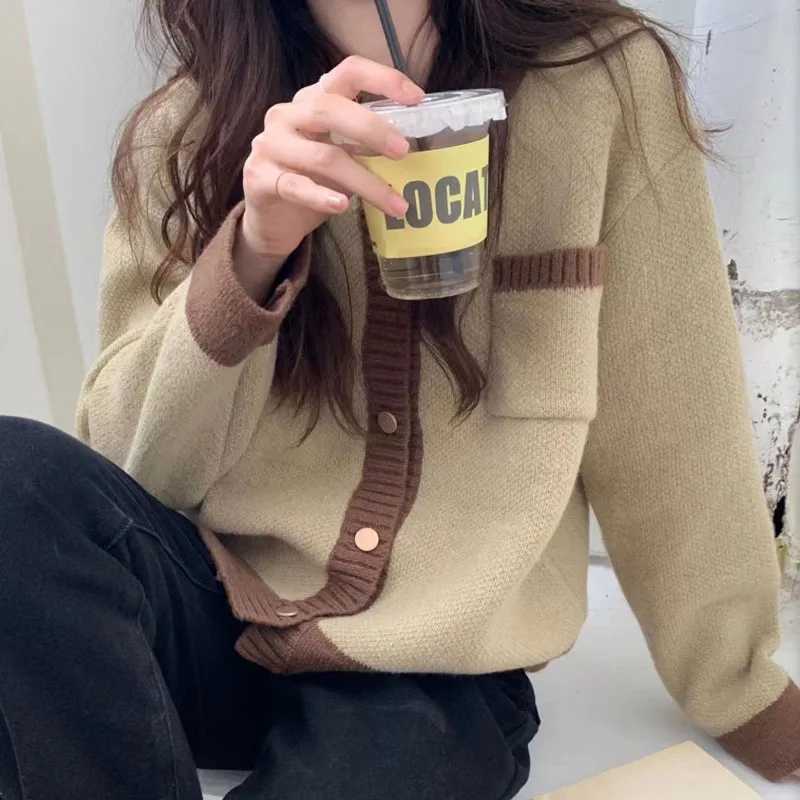 Fashionable and beautiful Korean gentle womens short blouse autumn and winter temperament all-match commuter knitted cardiganT251125