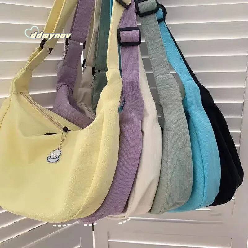 Shoulder Solid Haruku All-match Simple Multifunction Handbags Large Capacity Crossbody Bags for Women Teens Purse ddmynov