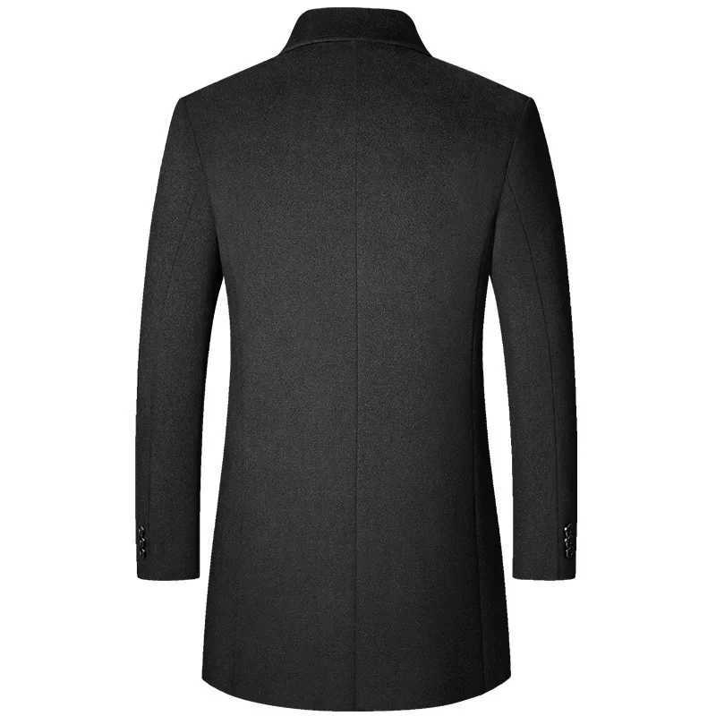 Quality Men Cashmere Lapel Business Casual Trench Coats Male Winter Woolen Blends Overcoats Trench Coats Man Long Jackets 5XLT251125