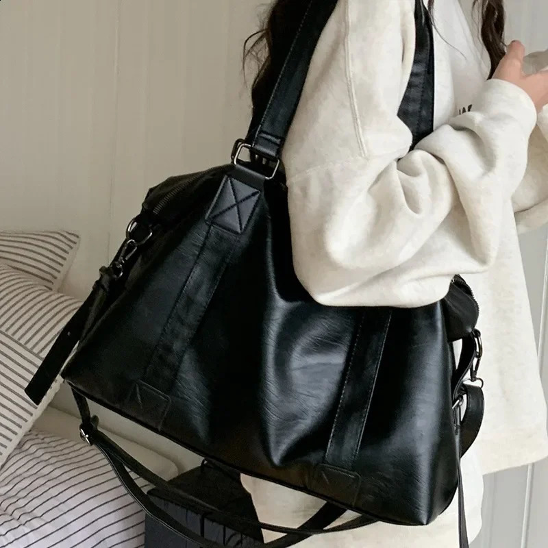 Fashion Tote Bag Leather Women Bag Simplicity Handbag Solid Vintage Shoulder Messenger Bag for Ladies 250417