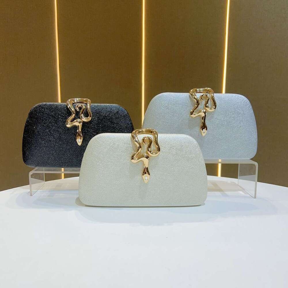 Women's Fashion Serpentine Lock Banquet Chain Strap Crossbody Party Handbag Evening Dress Bag 2025 Versatile Style New Trendy Ins