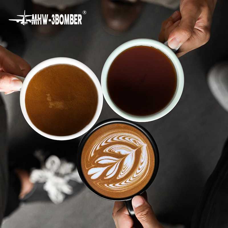 Coffee Cups ic Latte Art Cups with Saucer 280ml Tea Cup Ceramic Espresso Mug Kitchen Bar Coffee Accessories Y251125